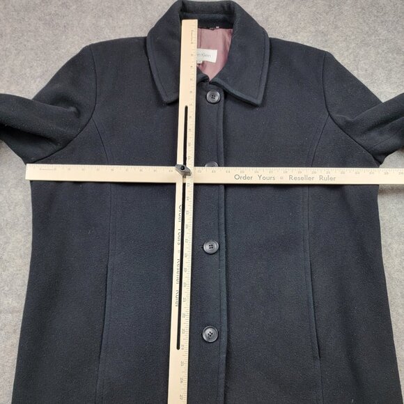 Calvin Klein Coat Womens 1X Black Pea Coat Wool Nylon Cashmere Blend - Picture 14 of 16